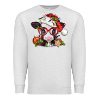 Oatmeal Heather Christmas baby cow Premium Sweatshirt - Jasminsmagicworld