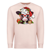 Pale Pink Christmas baby cow Premium Sweatshirt - Jasminsmagicworld