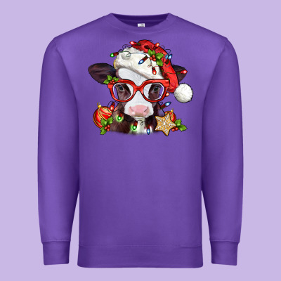 Christmas Baby Cow Premium Sweatshirt Designed By Jasminsmagicworld