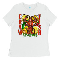 White crawfish season Ladies Tee - FaDigitalArtStudio