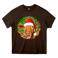 Chocolate Brown christmas circle earrings Heavy Core Tee - Jasminsmagicworld