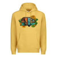 Antique Gold caravan sunflowers and cactus Premium Hoodie - Artiststas