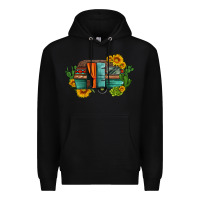 Black caravan sunflowers and cactus Premium Hoodie - Artiststas