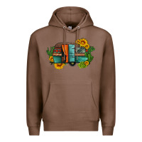 Chestnut caravan sunflowers and cactus Premium Hoodie - Artiststas