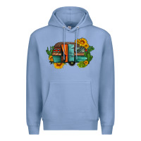 Colony Blue caravan sunflowers and cactus Premium Hoodie - Artiststas