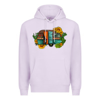 Lilac caravan sunflowers and cactus Premium Hoodie - Artiststas