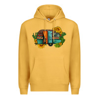 Mustard caravan sunflowers and cactus Premium Hoodie - Artiststas