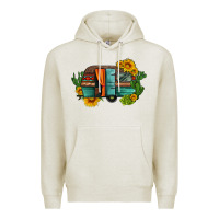 Oatmeal Heather caravan sunflowers and cactus Premium Hoodie - Artiststas