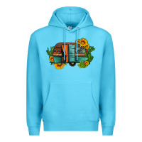 Ocean Blue caravan sunflowers and cactus Premium Hoodie - Artiststas