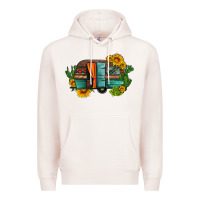 Pale Pink caravan sunflowers and cactus Premium Hoodie - Artiststas