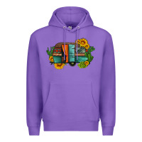 Purple caravan sunflowers and cactus Premium Hoodie - Artiststas
