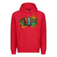 Red caravan sunflowers and cactus Premium Hoodie - Artiststas