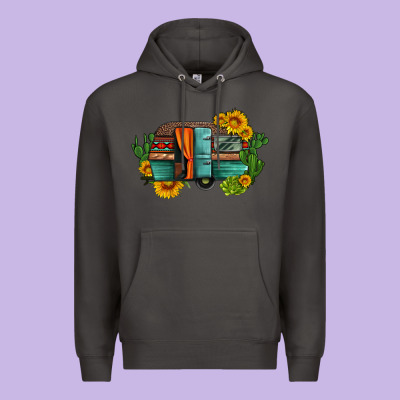 Caravan Sunflowers And Cactus Premium Hoodie Designed By Artiststas