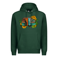Sports Green caravan sunflowers and cactus Premium Hoodie - Artiststas