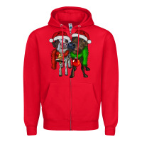 Red two christmas heifers Zipper Hoodie - RanaPortraitStore