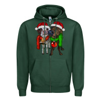 Sports Green two christmas heifers Zipper Hoodie - RanaPortraitStore