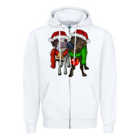 White two christmas heifers Zipper Hoodie - RanaPortraitStore