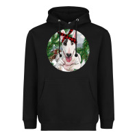 Black Bull Terrier And Farm Heavyweight Hoodie - RanaPortraitStore