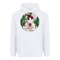 White Bull Terrier And Farm Heavyweight Hoodie - RanaPortraitStore