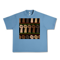 Pebble Blue melanin rised fist seamless pattern Urban Heavy Tee - BundleAndBundleShop