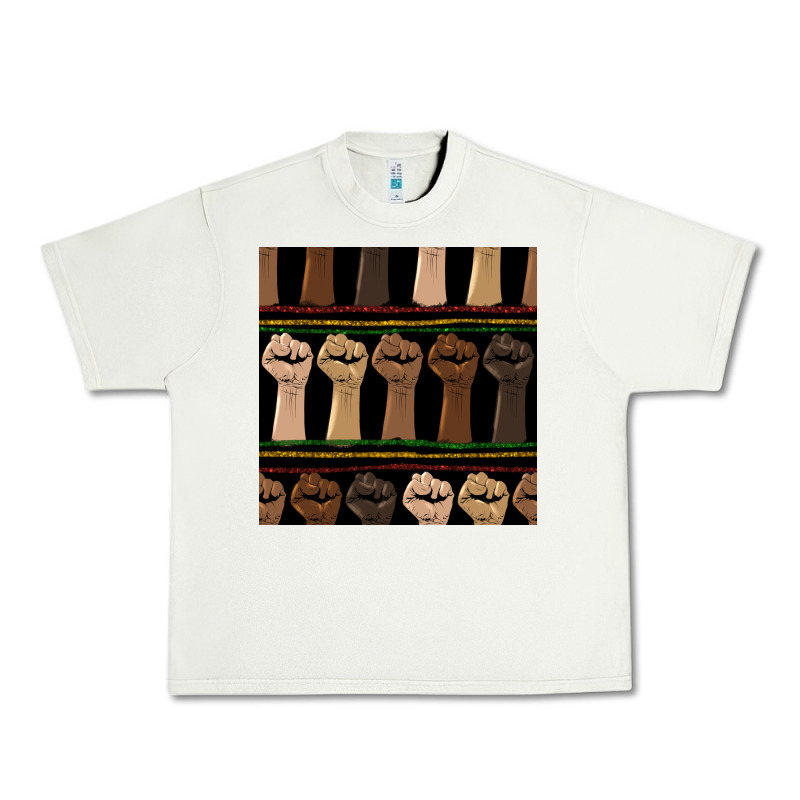 Melanin Rised Fist Seamless Pattern Urban Heavy Tee by BundleAndBundleShop | Teevron
