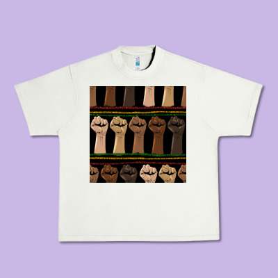 Melanin Rised Fist Seamless Pattern Urban Heavy Tee Designed By Bundleandbundleshop