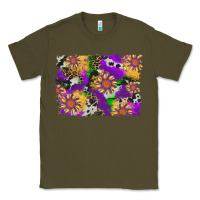 Army Green mardi gras sunflower cowhide leopard and glitter background Classic Tee - Artiststas