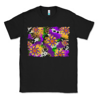 Black mardi gras sunflower cowhide leopard and glitter background Classic Tee - Artiststas