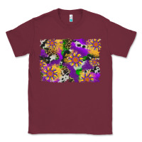 Burgundy mardi gras sunflower cowhide leopard and glitter background Classic Tee - Artiststas