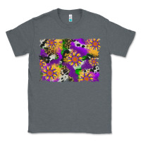 Charcoal Heather mardi gras sunflower cowhide leopard and glitter background Classic Tee - Artiststas