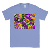 Colony Blue mardi gras sunflower cowhide leopard and glitter background Classic Tee - Artiststas