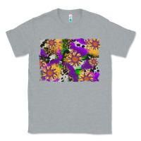 Heather Grey mardi gras sunflower cowhide leopard and glitter background Classic Tee - Artiststas