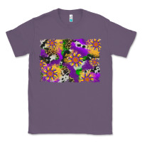 Lavender mardi gras sunflower cowhide leopard and glitter background Classic Tee - Artiststas