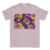 Lilac mardi gras sunflower cowhide leopard and glitter background Classic Tee - Artiststas