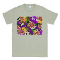 Matcha mardi gras sunflower cowhide leopard and glitter background Classic Tee - Artiststas