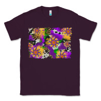 Plum mardi gras sunflower cowhide leopard and glitter background Classic Tee - Artiststas