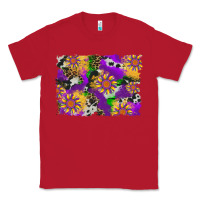 Red mardi gras sunflower cowhide leopard and glitter background Classic Tee - Artiststas