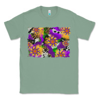 Sage mardi gras sunflower cowhide leopard and glitter background Classic Tee - Artiststas