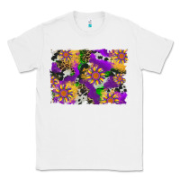 White mardi gras sunflower cowhide leopard and glitter background Classic Tee - Artiststas