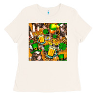 Bone St. Patrick's Day Pig With Beer And Shamrock Seamless Ladies Tee - FaDigitalArtStudio