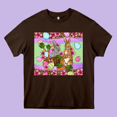 Easter Eggs Bunnys Basket Heavy Core Tee Designed By Oliviacreatesart
