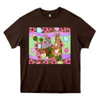 Chocolate Brown Easter eggs bunnys basket Heavy Core Tee - OliviaCreatesArt
