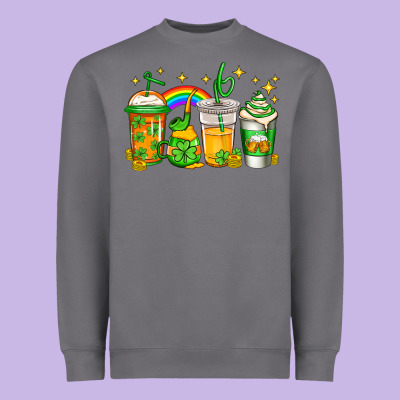 St Patricks Day Coffee Heavyweight Sweatshirt Designed By Jasminsmagicworld
