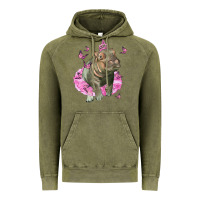 Vintage Olive Baby Hippo With Tutu Vintage Hoodie - LillyAllenDesigns