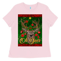 Bubblegum Pink oh deer car air freshener Ladies Tee - BundleAndBundleShop