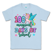 Dusty Blue hundred magical days of school unicorn Classic Tee - OliviaCreatesArt