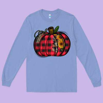 Buffalo Pumpkin Long Sleeve Tee Designed By Cowhidedigitalart