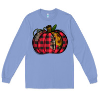 Colony Blue Buffalo Pumpkin Long Sleeve Tee - CowhideDigitalArt