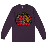 Plum Buffalo Pumpkin Long Sleeve Tee - CowhideDigitalArt