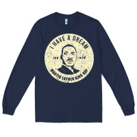 Navy martin luther day vintage Long Sleeve Tee - DesigneFamous